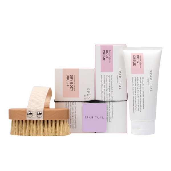Jasmine Tuberose Body Creme & Body Brush Gift Set